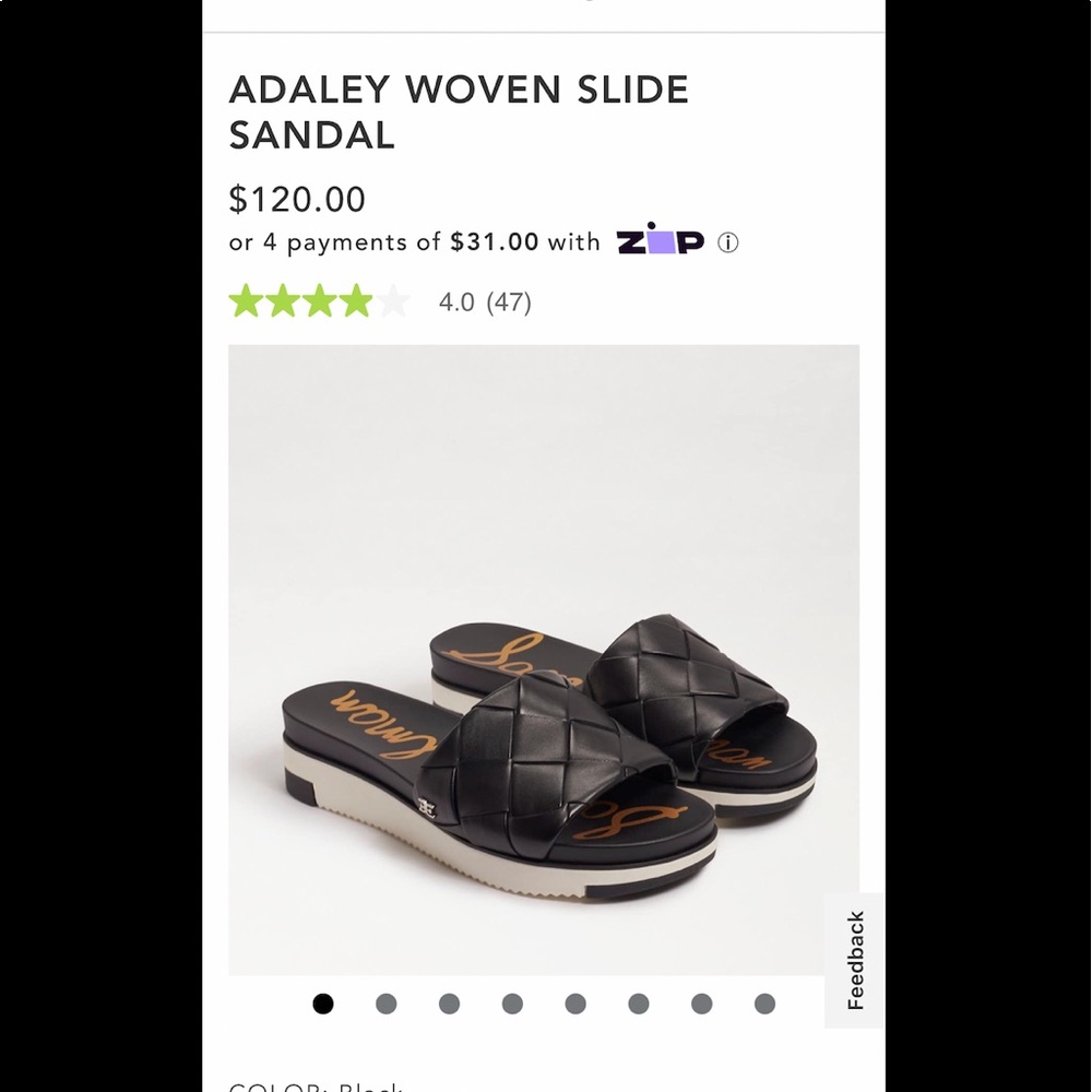 Sam Elseman Adaley Woven Slide Sandal Black 9